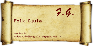 Folk Gyula névjegykártya
